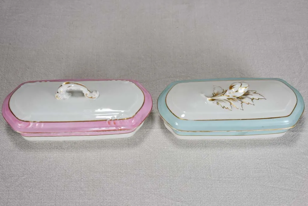 Two vintage French toothbrush holders