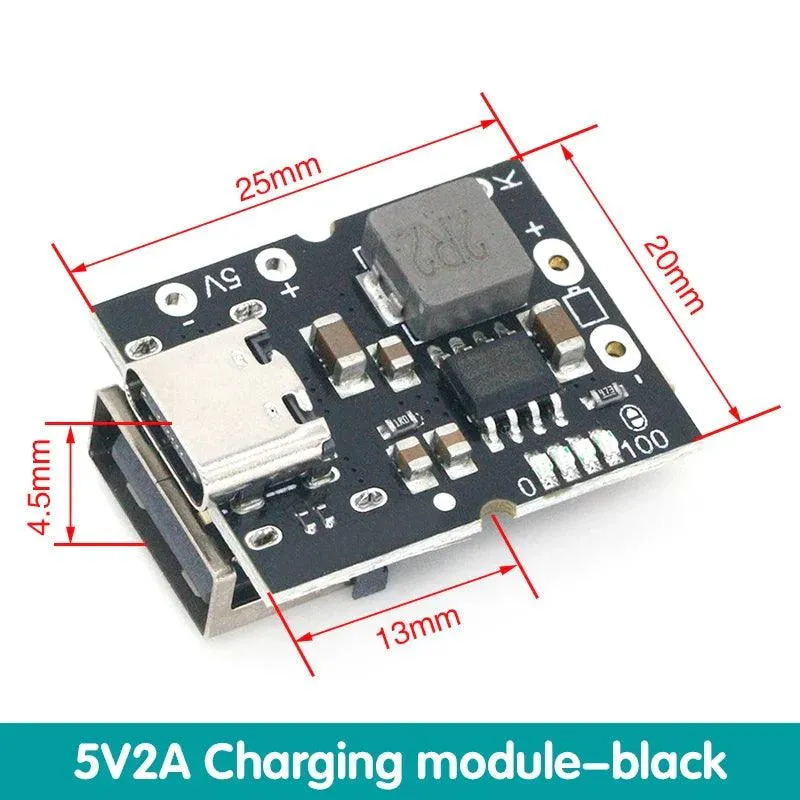 Type-C / Micro USB 5V 1A 2A Boost Converter Step-Up Power Module Mobile Power Bank Accessories With Protection LED Indicator