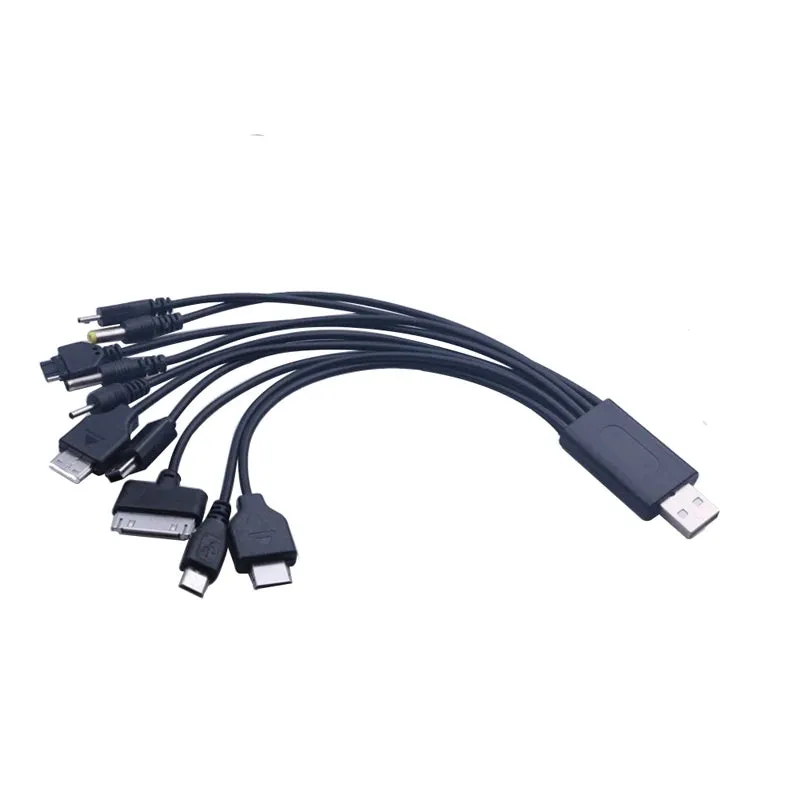 Universal USB To Multi Plug Cell Phone Charger Cable 10 to 1 USB Cable For Samsung Xiaomi Huawei Google OPPO Vivo Charger Cable