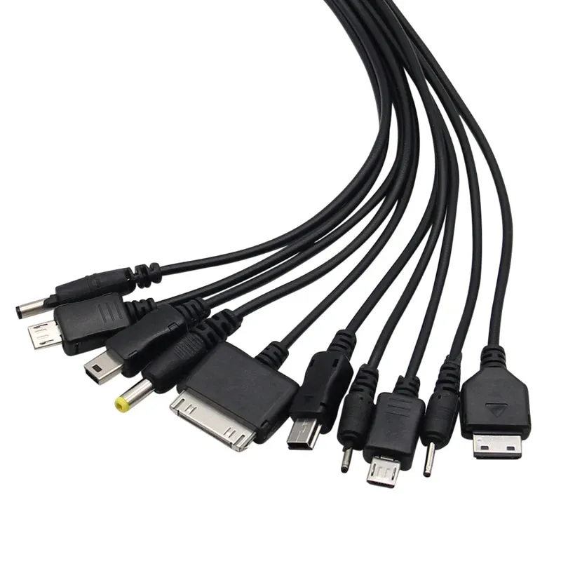 Universal USB To Multi Plug Cell Phone Charger Cable 10 to 1 USB Cable For Samsung Xiaomi Huawei Google OPPO Vivo Charger Cable