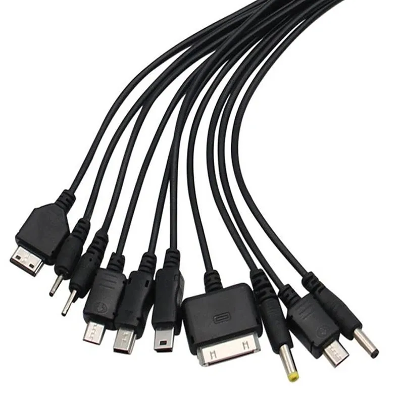 Universal USB To Multi Plug Cell Phone Charger Cable 10 to 1 USB Cable For Samsung Xiaomi Huawei Google OPPO Vivo Charger Cable