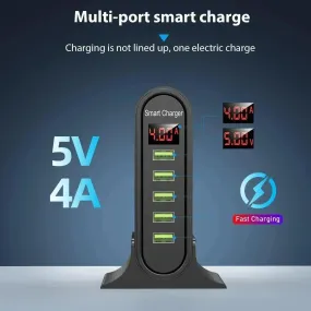 USB five-port smart charger Smart USB Power Adapter