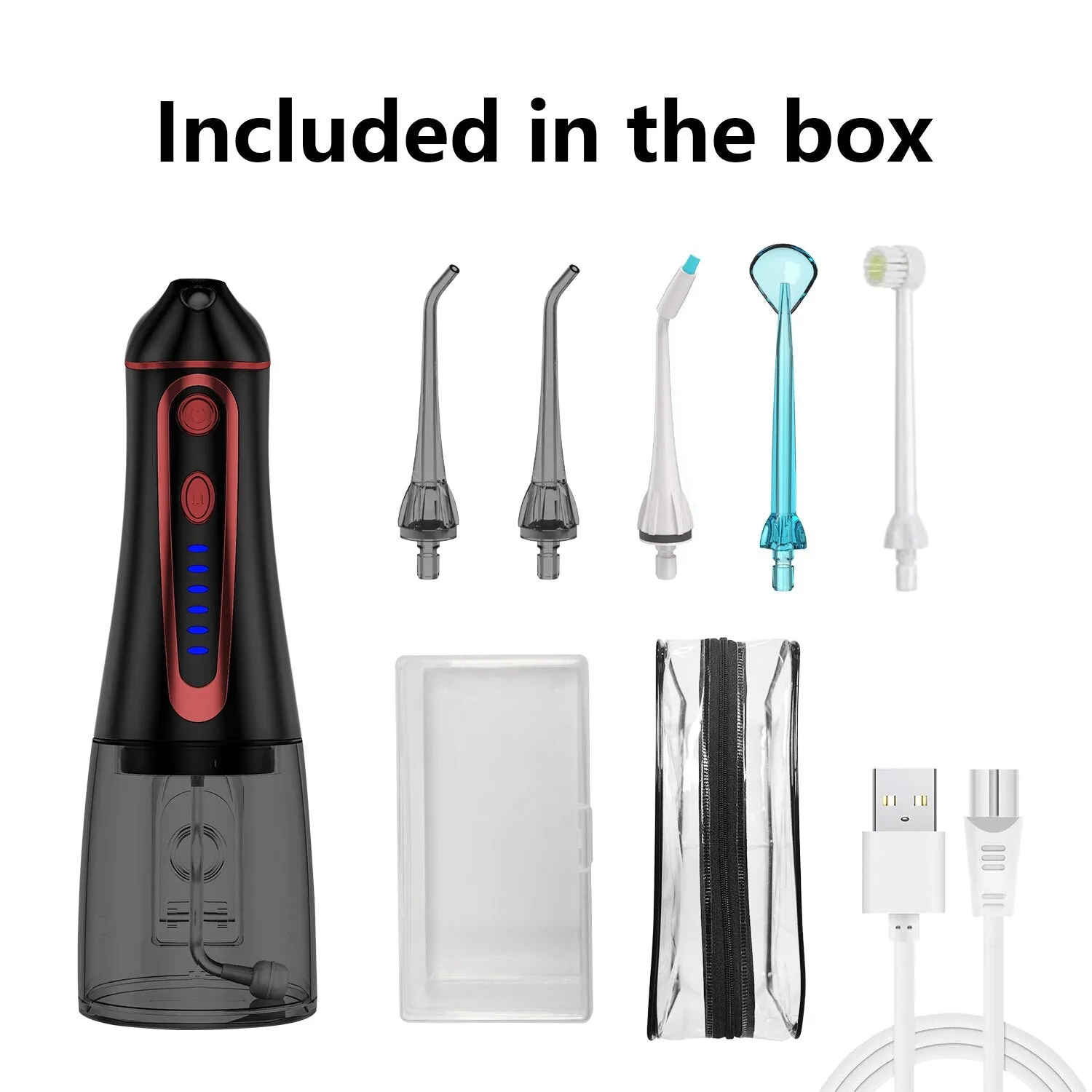 USB Rechargeable Water Flosser Portable Dental Water Jet 300ML Water Tank Waterproof Teeth Cleaner 0ral irrigator