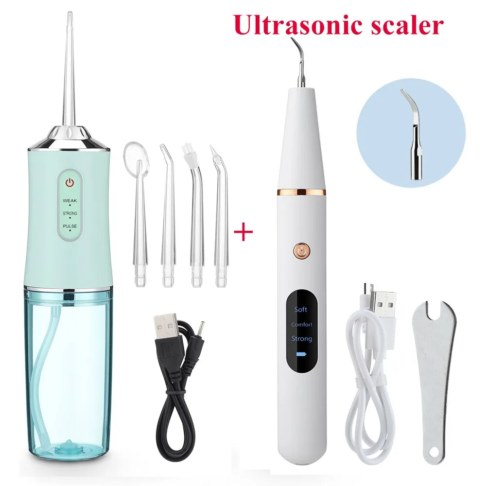 USB Rechargeable Water Flosser Portable Dental Water Jet 300ML Water Tank Waterproof Teeth Cleaner 0ral irrigator