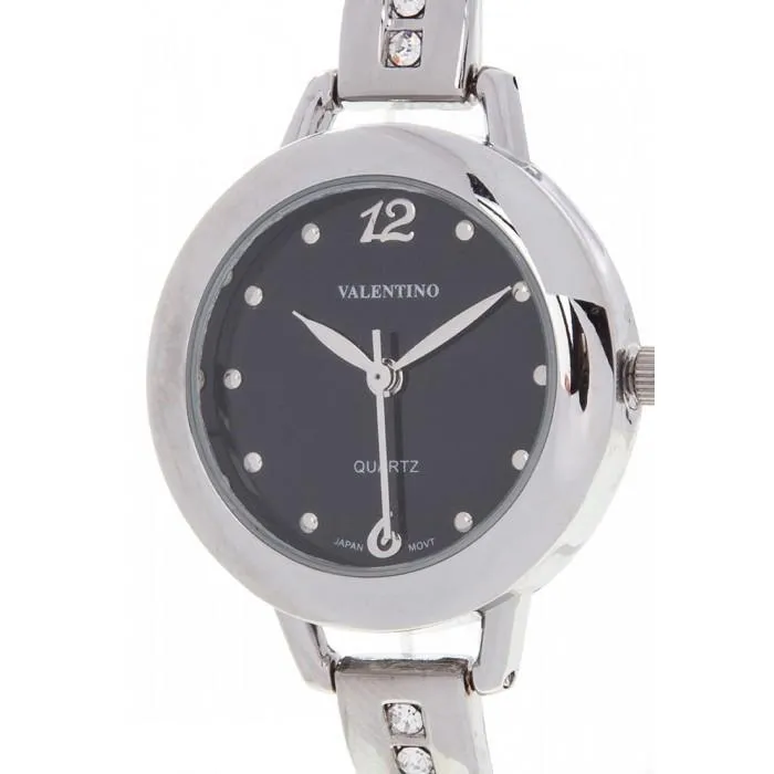 Valentino 20121982-BLACK SILVER FASHION METAL ALLOY STRAP Watch for Women