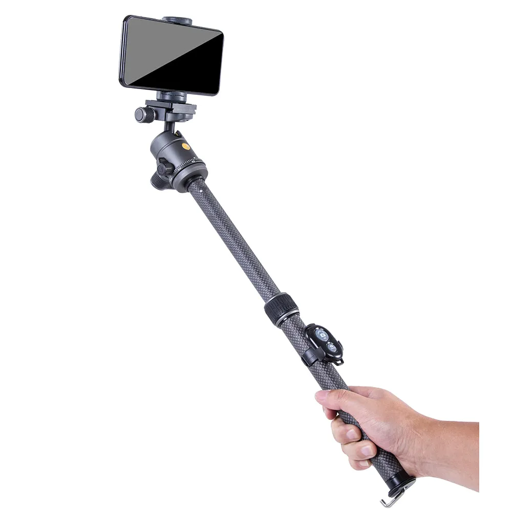 Vanguard - VEO 3 GO 235CB Carbon Fiber Tripod / Monopod with Ball Head, Bluetooth Remote