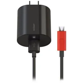 Verizon 24-Watt Fast Charge Wall Adapter and 6Ft Micro-USB Cable - Black/Red