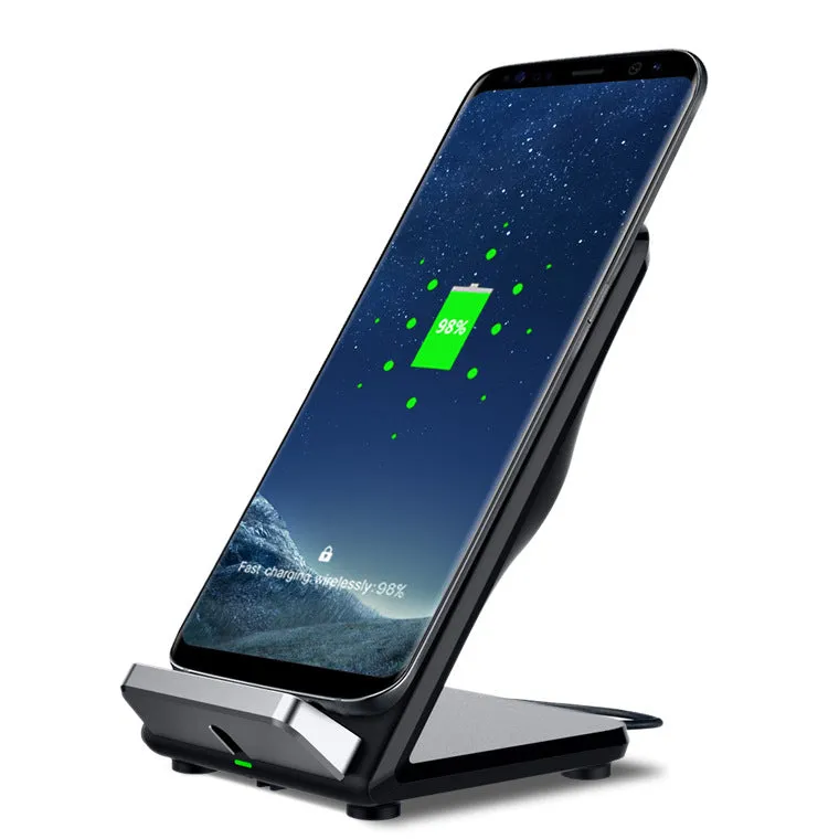 Vertical wireless charger with fan