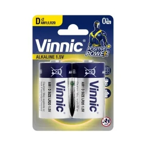 Vinnic Alkaline Battery D AM1 / LR20 (1.5V) - 2Pcs