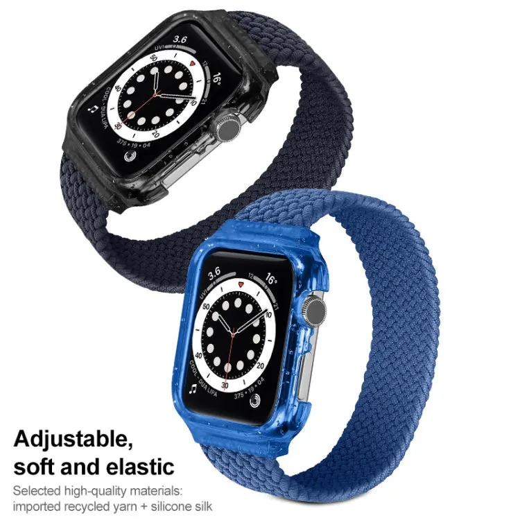 Weave Wrist Strap Watch Bands with Frame For Apple Watch Series 7 41mm / 6 & SE & 5 & 4 40mm / 3 & 2 & 1 38mm, Length:150mm(Bright Pink)