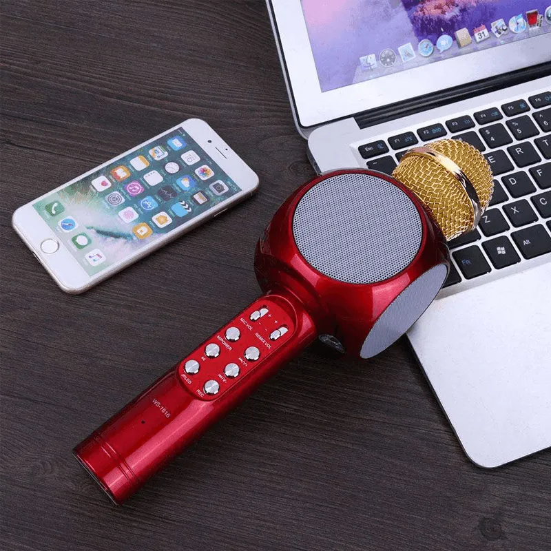 Wireless Bluetooth Microphone Karaoke With LED Light WS-1816