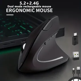 Wowssyo Ergonomic Dual Mode Wireless Mouse Enhance Your Productivity Across Devices