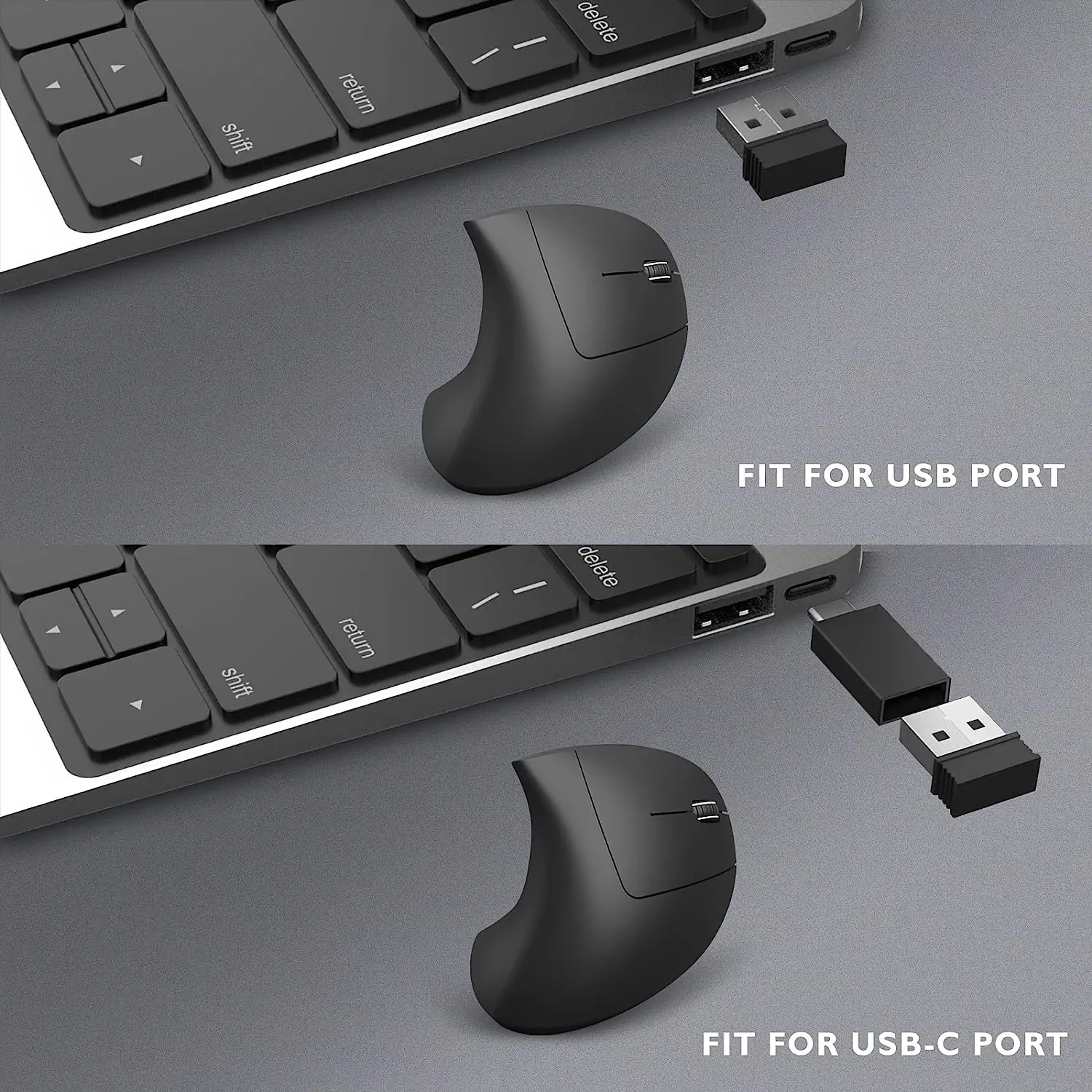 Wowssyo Ergonomic Dual Mode Wireless Mouse Enhance Your Productivity Across Devices